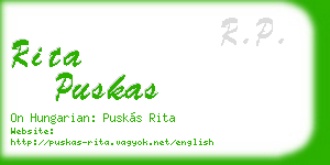rita puskas business card