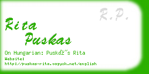 rita puskas business card